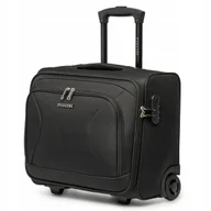 Walizki - PUCCINI Walizka Kabinowa Podróżna Torba Miękka Pilotka Czarna EM50252C-1 - miniaturka - grafika 1