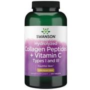 Witaminy i minerały dla sportowców - SWANSON Hydrolyzed Collagen Peptides+Vitamin C Types I And III 250tabs - miniaturka - grafika 1