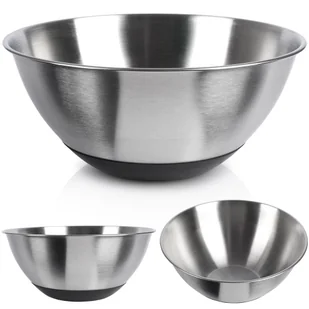 MISKA KUCHENNA METALOWA STALOWA ANTYPOŚLIZGOWA SREBRNA 21.5CM 1.9L VILDE 259642 - Miski i półmiski - miniaturka - grafika 1