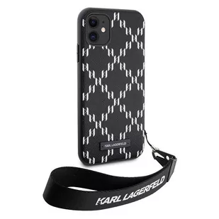 Karl Lagerfeld KLHCN61SAKLMBSK iPhone 11 / Xr  6.1" czarny/black hardcase Monogram Losange Saffiano - Etui i futerały do telefonów - miniaturka - grafika 4