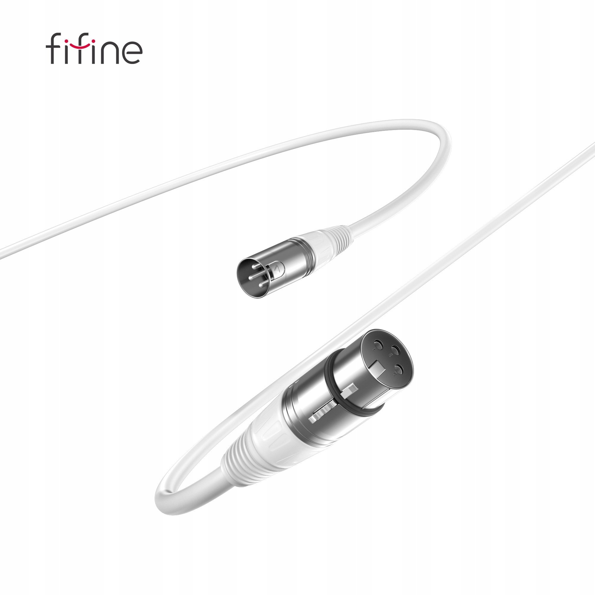 Fifine Kabel mikrofonowy L9CW XLR męski - żeńska, 1,8 m, biały