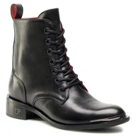 Botki damskie - Botki trzewiki Carinii B5727- E50 czarne skóra eleganckie r.36 - miniaturka - grafika 1