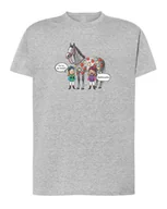 Koszulki i topy damskie - Koszulka Śmieszna Koń Jabłka Szara L - miniaturka - grafika 1