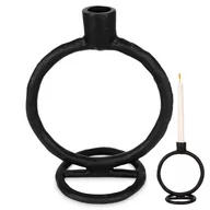 Świeczniki - Home Styling Collection Świecznik Na Długą Świeczkę Aluminiowy Czarny 19 Cm - miniaturka - grafika 1