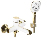 Baterie wannowe i prysznicowe - Rea Bateria wannowa REA MELIA BIAŁA ZŁOTA - miniaturka - grafika 1