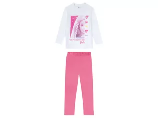 Piżamy dla dziewczynek - Piżama dziewczęca z bawełny (koszulka + spodnie) (122/128, Biały/ różowy) - grafika 1