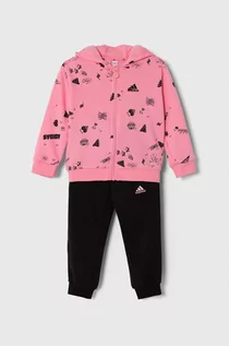 Dresy i komplety dla dziewczynek - adidas dres dziecięcy LK BLUV Q3  TS kolor różowy - grafika 1
