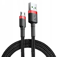 Kable USB - Kabel USB A USBA Micro USB miroUSB 1m czarny nylon HQ 5A Szybkie ładowanie Przewód do ładowania Telefonu - miniaturka - grafika 1