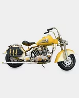 Figurki dekoracyjne - Kultowy Motocykl Indian Żółty Model Metalowy - miniaturka - grafika 1