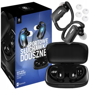 LEWER Bezprzewodowe Sportowe Bluetooth 5.3 + Edr Powerbank Led - Słuchawki - miniaturka - grafika 1