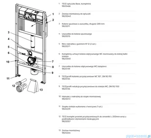 Tece stelaż podtynkowy TECEbase uruchamiany z przodu 112cm + wsporniki 9.400.407 - Stelaże i zestawy podtynkowe do WC - miniaturka - grafika 1