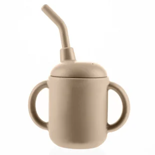 Zopa Silicone Mug kubek 2 w 1 Sand Beige 1 szt. - Butelki dla niemowląt - miniaturka - grafika 1