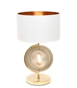 Lampy stojące - Lumina Deco MONTERONI glamour lampa nocna złota z białym abażurem - miniaturka - grafika 1