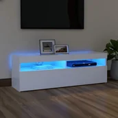 Szafki RTV - Szafka pod TV z oświetleniem LED, biała, 120x35x40 cm - miniaturka - grafika 1