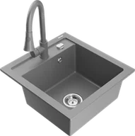 Zlewozmywaki z baterią - Mexen Vito zlewozmywak granitowy 1-komorowy z baterią kuchenną Elia, szary - 6503-71-670101-71 - miniaturka - grafika 1