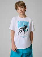 Koszulki dla chłopców - 4F T-shirt regular z nadrukiem chłopięcy - biały 158 (12-13 lat) - miniaturka - grafika 1