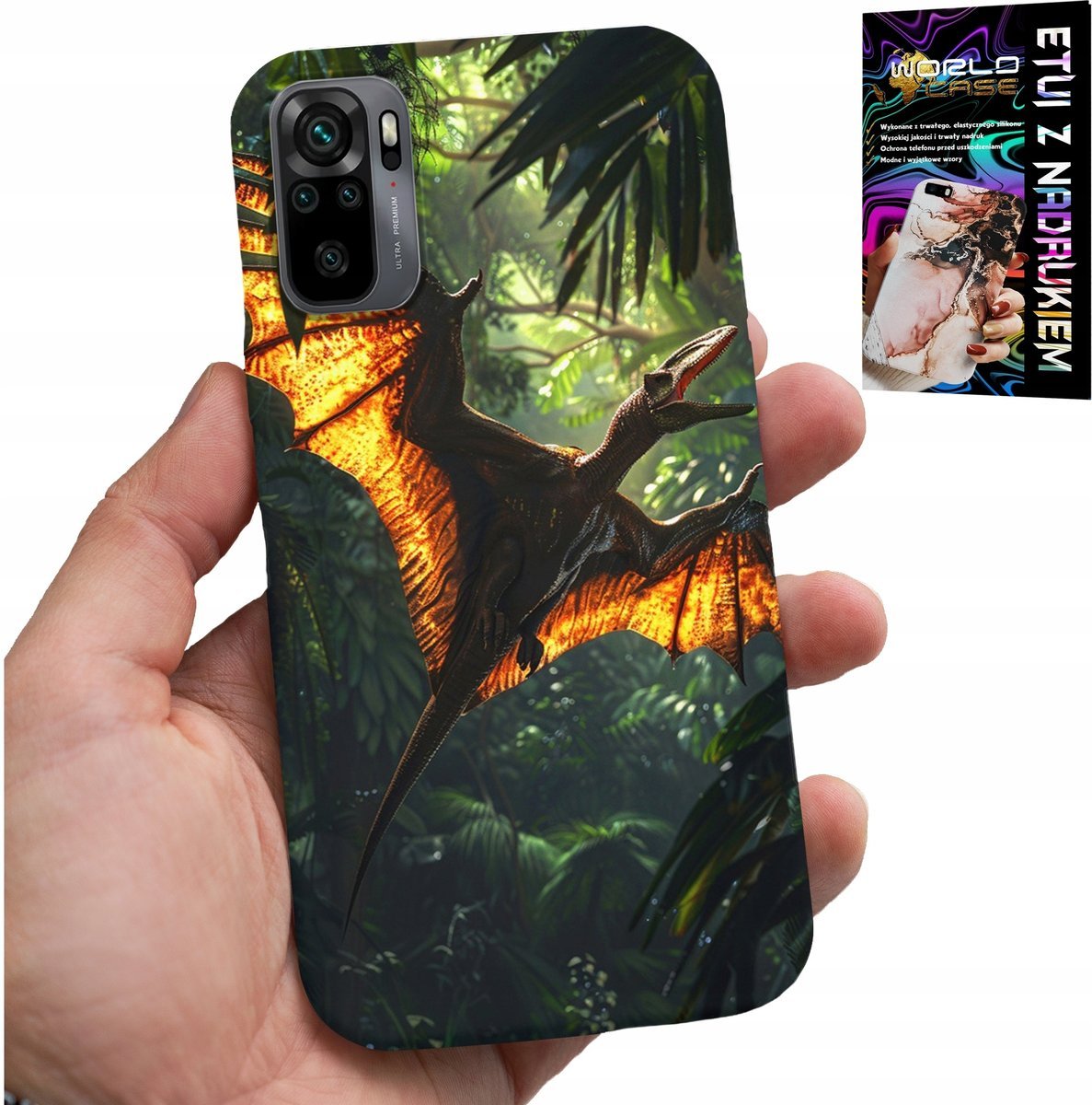ETUI DO XIAOMI NOTE 10 / 10S - DINO DINOZAUR PTERODAKTYL FUTERAŁ PLECKI