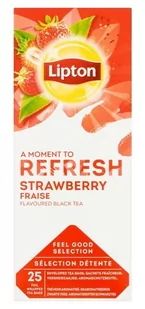 Lipton Czarna aromatyzowana herbata Classic Strawberry 25 kopert - Herbata - miniaturka - grafika 1