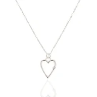 Naszyjniki - Naszyjnik srebrny z sercem i kryształkiem - miniaturka - grafika 1