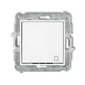Gniazdka elektryczne - Mechanizm łącznika zwierny dzwonek biały MWP-4 Karlik Mini - miniaturka - grafika 1