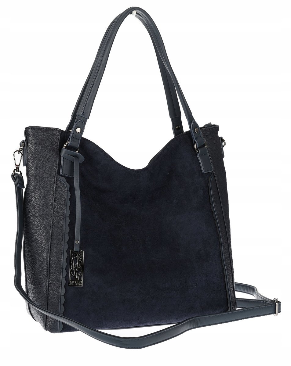 Torebka damska shopper A4 elegancka torba duża do pracy CC6631 Granatowa