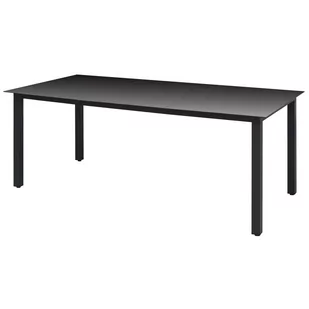 vidaXL Stół ogrodowy, szkło, aluminium, 190 x 90 74 cm, czarny - Stoły ogrodowe - miniaturka - grafika 1