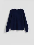 Moda i Uroda OUTLET - Reserved - Sweter z wełną - granatowy - miniaturka - grafika 1