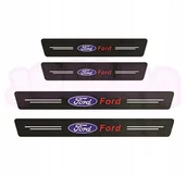 Akcesoria motoryzacyjne - OCHRONNE nakładki NAKLEJKI folia NA PROGI logo FORD carbon 4 szt. - miniaturka - grafika 1