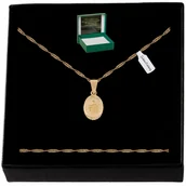 Biżuteria dla dzieci - ZŁOTY ŁAŃCUSZEK + MEDALIK SZKAPLERZ PR. 925/585 14K + GRAWER GRATIS KOMUNIA - miniaturka - grafika 1