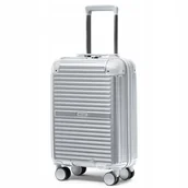 Walizki - Walizka Kabinowa Podróżna Twarda Narożniki ALU Srebrna PUCCINI PC034C-4C - miniaturka - grafika 1