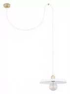 Lampy sufitowe - Lemir ZTS zwis mały (ś:31) 1 pł. / patyna + biały połysk O2831 W1 PAT + BIA [M] - miniaturka - grafika 1