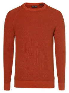 Jack & Jones Sweter męski Mężczyźni Bawełna brązowy|pomarańczowy jednolity, XXL - Swetry męskie - miniaturka - grafika 1