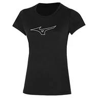 Koszulki i topy damskie - Mizuno Damska koszulka z logo RB, czarna, XS - miniaturka - grafika 1
