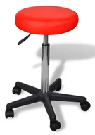 Taborety i hokery - Czerwony okrągły tapicerowany taboret mobilny L0-K35 - miniaturka - grafika 1