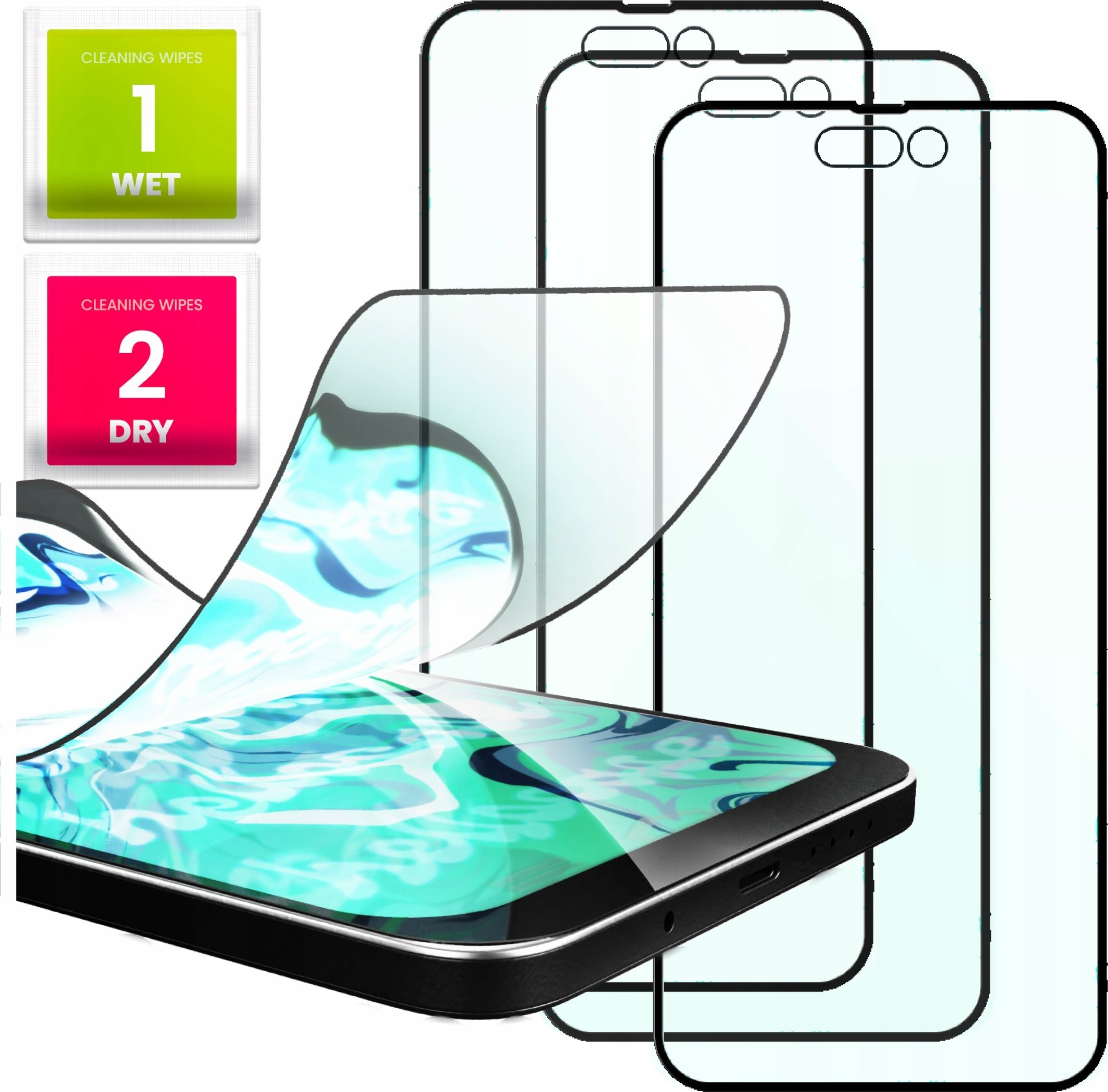Hello Case 3x Szkło Hybrydowe do iPhone 11 PRO szybka 9H,5D, ochronne, na cały ekran