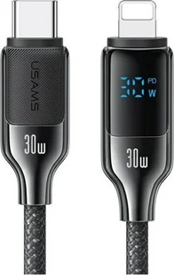 Usams USAMS Kabel USB-C na Lightning 30W 1,2m Digital Display Zinc Alloy Fast Charging Data Cable HX Series SJ741USB01 (US-SJ741) - Kable USB - miniaturka - grafika 1