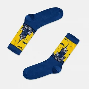 Pałac Kultury żółto-niebieskie - Skarpetki męskie - miniaturka - grafika 1