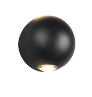 Lampy ogrodowe - Trio AVISIO 246760232 kinkiet zewnętrzny kulka fi 10cm LED 2x2W IP54 czarny mat światło dekoracyjne góra dół - miniaturka - grafika 1
