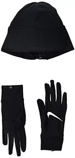 NIKE Damska czapka Essential i rękawiczki, czarne/srebrne, XS/S - Rękawiczki - miniaturka - grafika 1