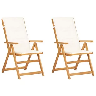 vidaXL Rozkładane krzesła ogrodowe, 2 szt., brąz, lite drewno akacjowe - Fotele i krzesła ogrodowe - miniaturka - grafika 1