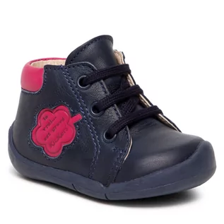 Buty dla dziewczynek - Trzewiki Kickers - Waouk 858381-10 Navy/Pink 102 - grafika 1