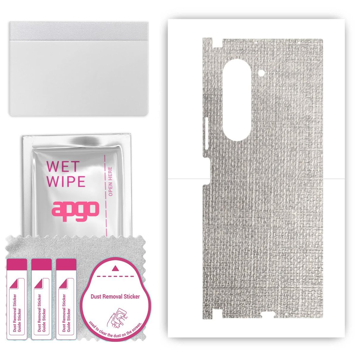 Folia naklejka skórka strukturalna na TYŁ+BOKI do Samsung Galaxy Z Fold 6 - Tkanina Denim Szary - apgo SKINS