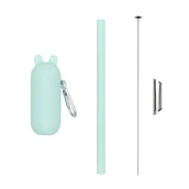 Śliniaki i fartuszki - Silikonowa Słomka Do Bubble Tea W Etui We Might Be Tiny - Mint - miniaturka - grafika 1