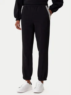 TWINSET Spodnie dresowe 252LI2MDD Czarny Regular Fit - Spodnie sportowe damskie - miniaturka - grafika 1