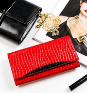 Portfele - Peterson Duży, lakierowany portfel damski ze zwierzęcym wzorem Peterson NoSize - miniaturka - grafika 1