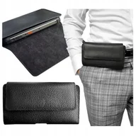 Etui i futerały do telefonów - ETUI na telefon wzmocniony do PASKA ORYGINAŁ XXXL A2E kabura SKÓRA NATURALNA kolor czarny 2 - miniaturka - grafika 1