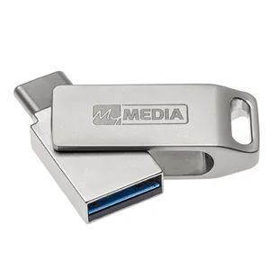 MyMedia MyDual USB 3.2 Gen 1, USB 3.2 Gen 1, 128GB, 69271, srebrny, 69271, USB A / USB C, z obrotową osłoną - Pendrive - miniaturka - grafika 1