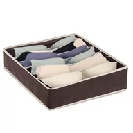 Meble modułowe i akcesoria - Organizer do szuflady na bieliznę z 7 przegródkami brązowy - miniaturka - grafika 1