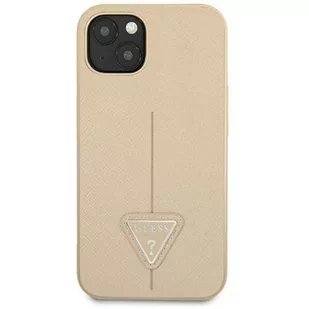 Guess GUHCP13MPSATLE iPhone 13 6,1" beżowy/beige hardcase SaffianoTriangle Logo 3666339040321 - Etui i futerały do telefonów - miniaturka - grafika 1