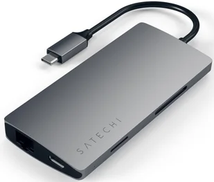 Satechi SATECHI HUB USB-C ETHERNET V2 HDMI 4K USB 3.0 SD MICRO SD Space Gray | MacBook ST-TCMA2M Aluminum Multi-Port Adapter Version 2 (S - Części i akcesoria do laptopów - miniaturka - grafika 3
